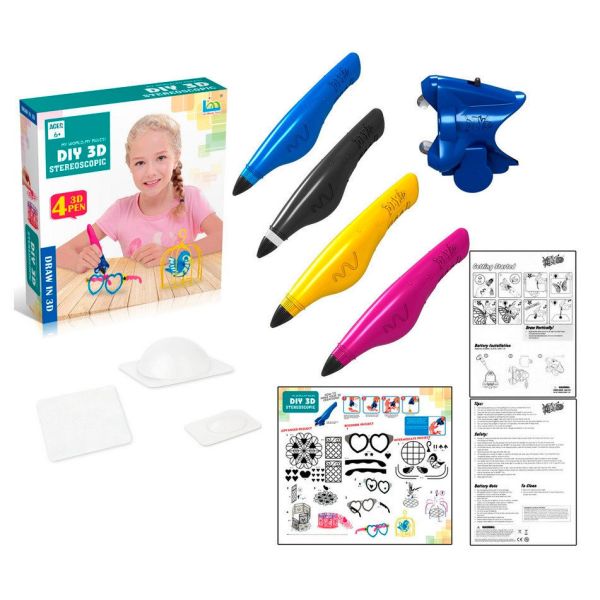 Drawing set with 3D pens 4in1
