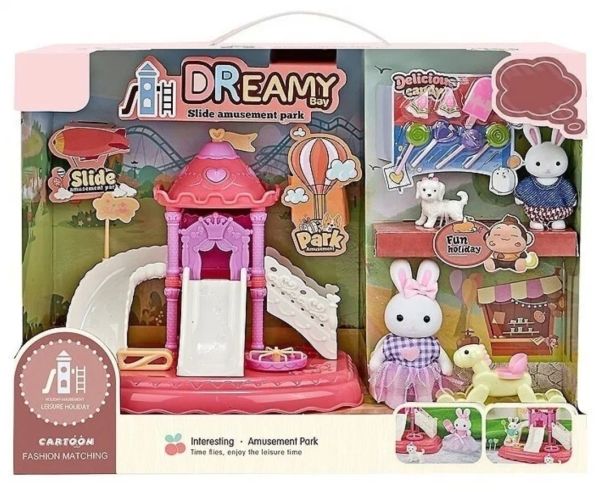 Cady Rabbit Playset with Furniture Set, Amusement Park, 6656
