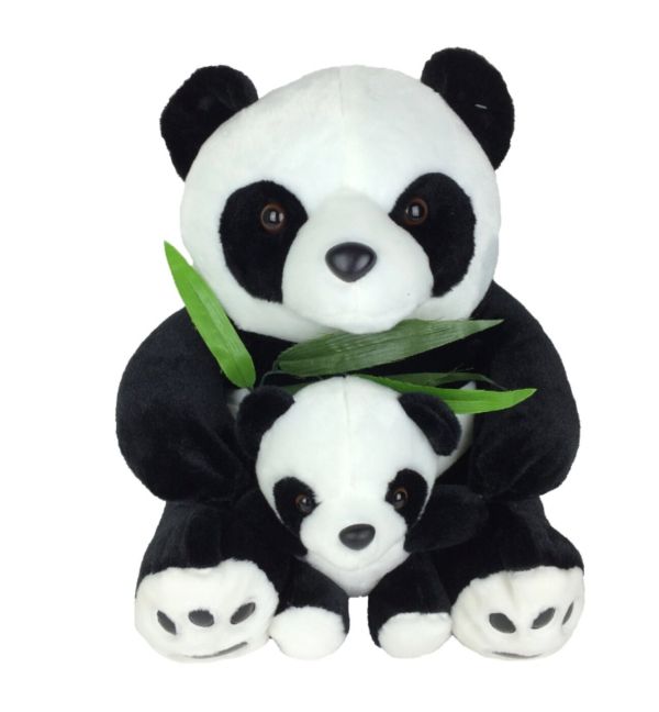Soft toy "Panda with baby", 30 cm