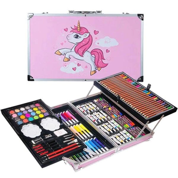 Suitcase for creativity 2-tier UNICORN PINK 145 items