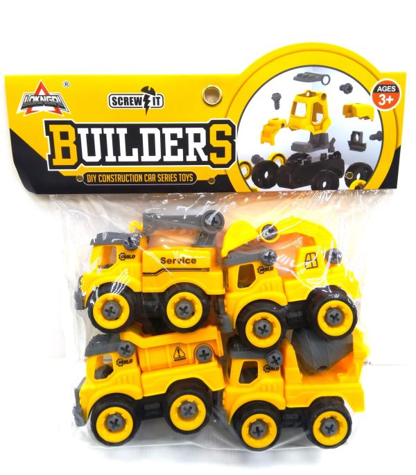 Set of construction machines with a 4in1 screwdriver in the "Construction equipment" package