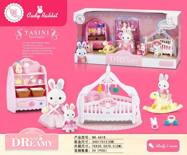 Cady Rabbit play set with furniture set, children's, 6618