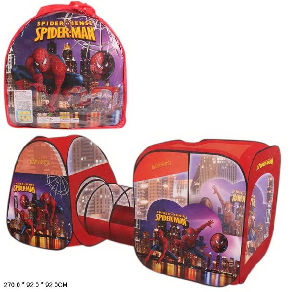 Children's tent tunnel with houses Spiderman